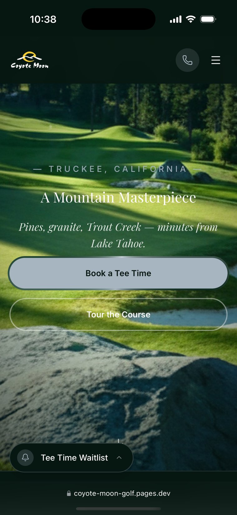 The rebuilt Coyote Moon Golf Course site