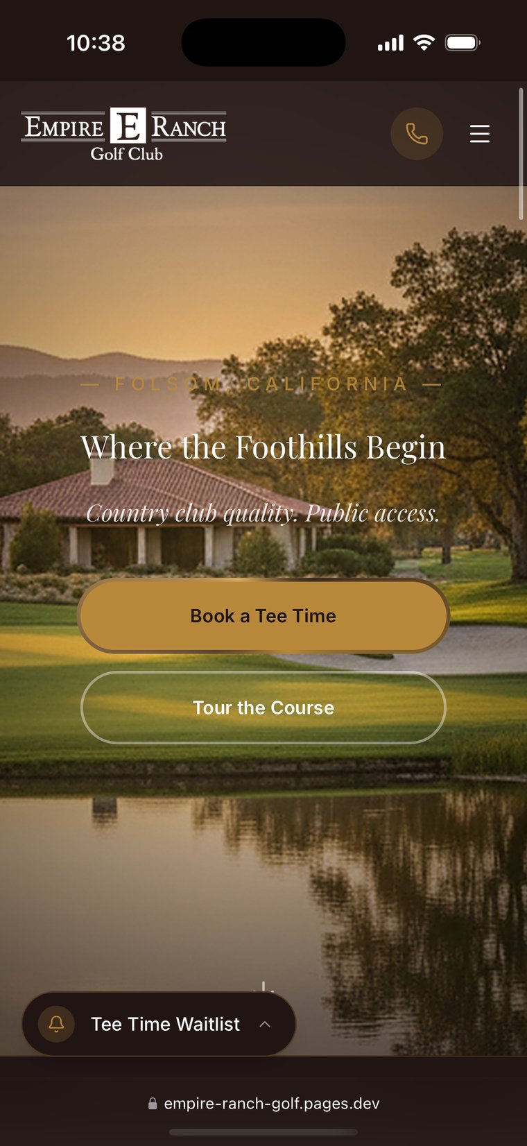 The rebuilt Empire Ranch Golf Club site