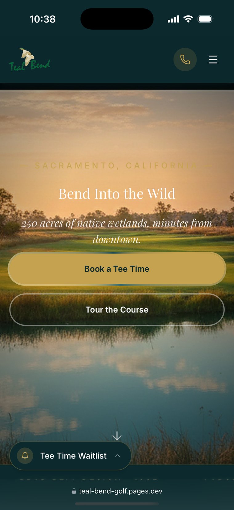 The rebuilt Teal Bend Golf Course site